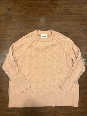 aerie Blush Pink Cable Knit Sweater